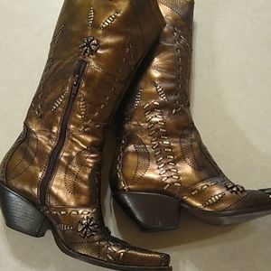 BCBGirls Vintage Metallic Cowboy Boots